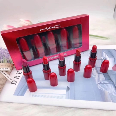New MAC Mini Matte Silky Smooth Lipstick 5 Pcs of Gift Box